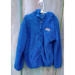 Size M (10/12) Eddie Bauer Boys’ Quest Plush Fleece Hooded Jacket-Tile Blue